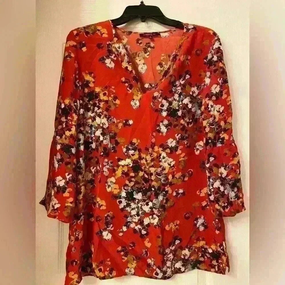 Lafayette 148 New York Sela Floral Print Silk Blouse - Picture 4 of 6